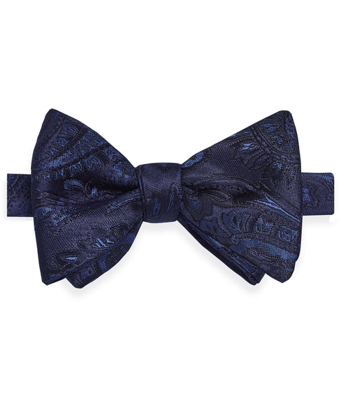 HT07587412 | Navy Paisley Self-Tie Bow Tie