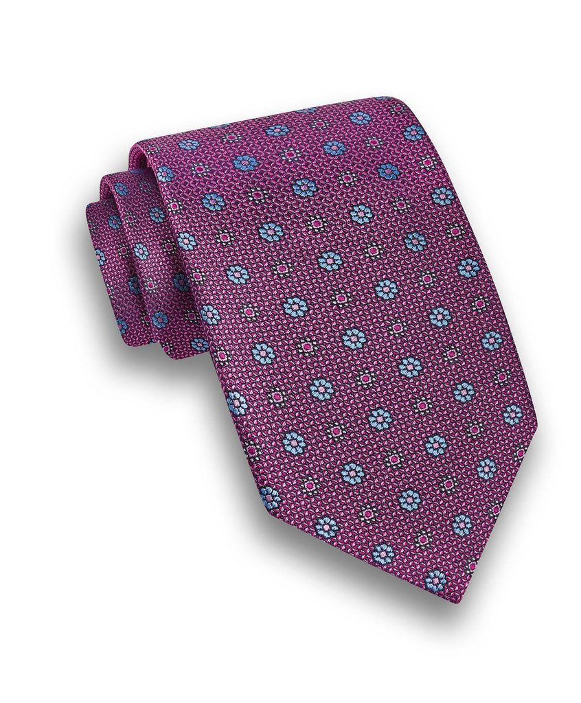 小物 hender scheme neck tie rose purple/olive NTR11298650 | Pink Micro Floral Tie - David Donahue