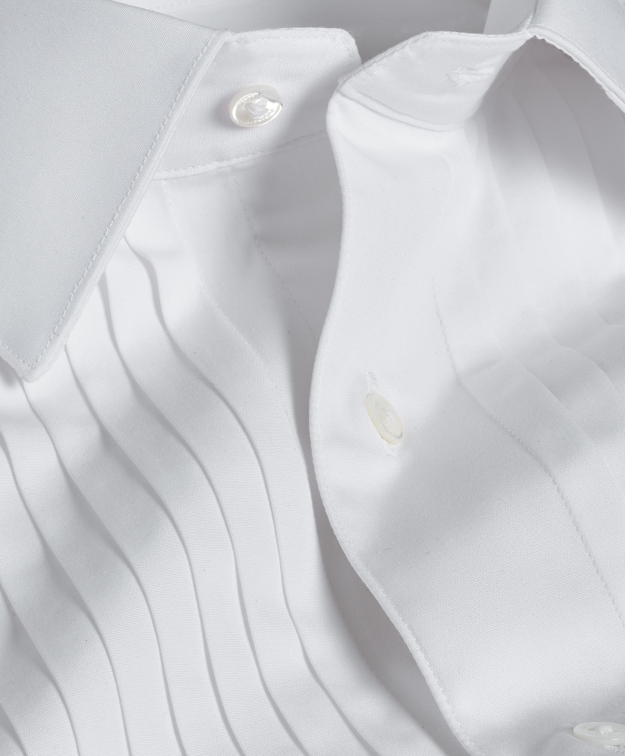 David Donahue Men's Regular Fit French Cuff Tuxedo Shirt - White