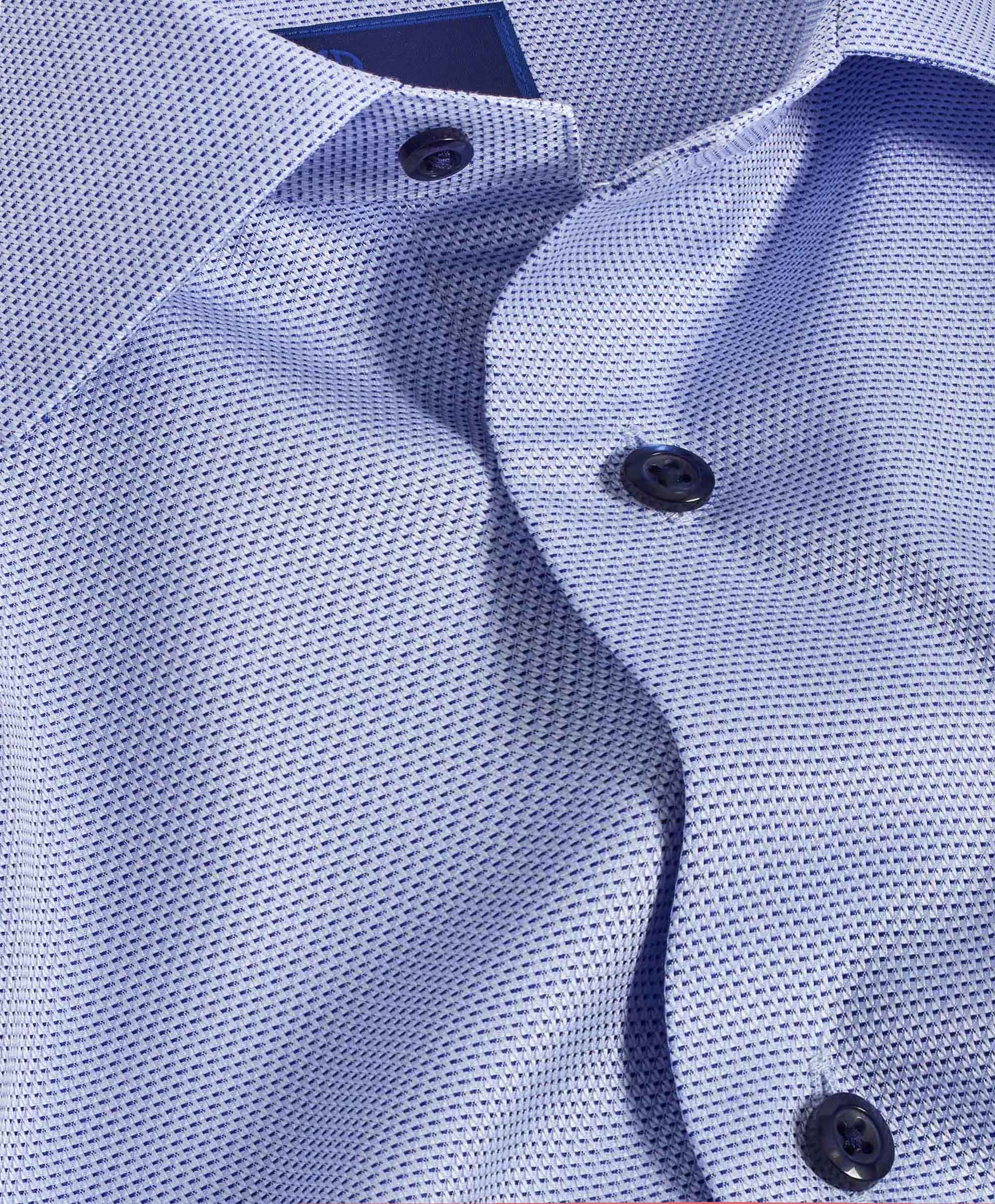 David Donahue Men's Regular Fit Micro Geometric Dobby Dress Shirt - Blue