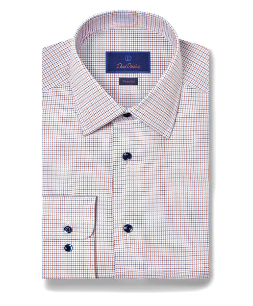 RBSP11802487 | Blue & Orange Textured Dobby Dress Shirt