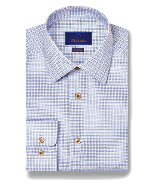 RBSP11803421 | Sky & Chocolate Textured Check Dress Shirt