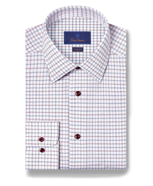 RBSP11808464 | Blue & Berry Textured Check Dress Shirt