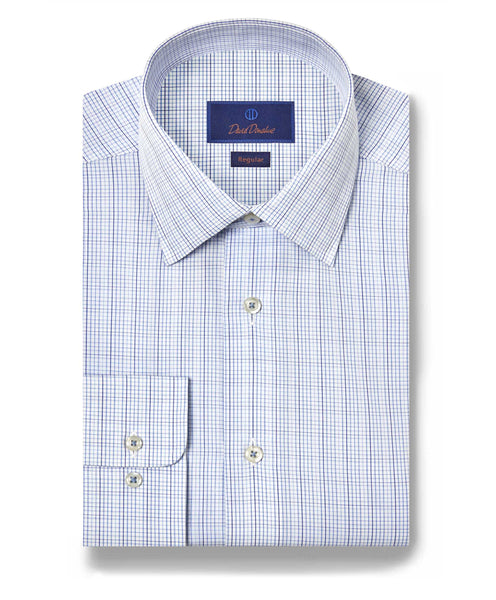RBSP11817449 | Blue Multi Poplin Check Dress Shirt