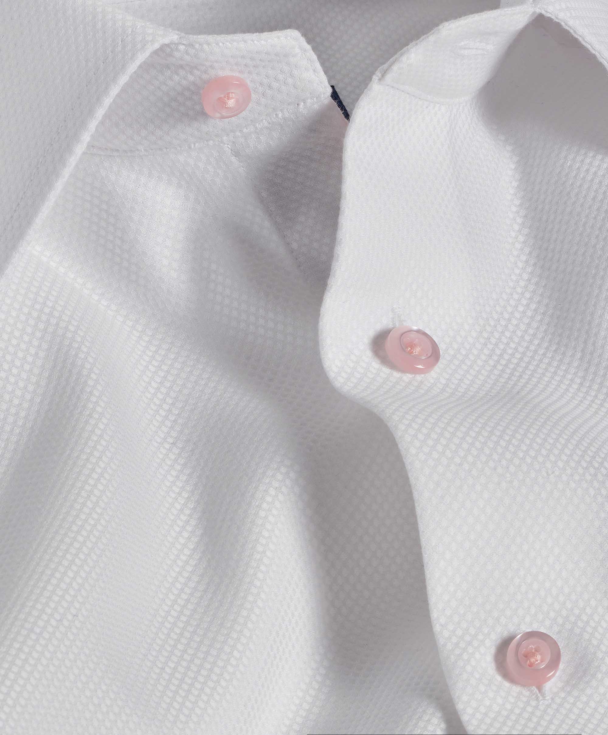 David Donahue Men's Trim Fit Micro Texture Dobby Dress Shirt - White - Size 16.5 32/33