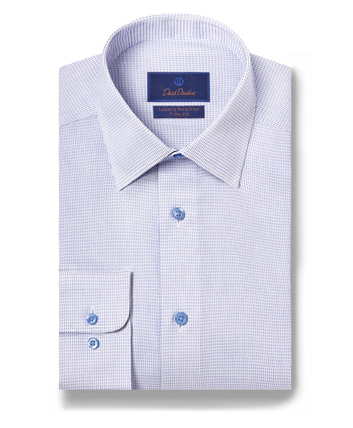 TBSP04010135 | White & Blue Stripe Non-Iron Dress Shirt