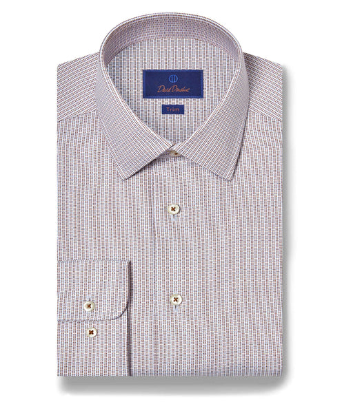 TBSP11001214 | Chocolate & Sky Oxford Dobby Dress Shirt
