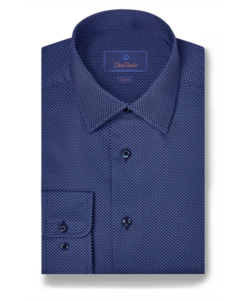 TBSP11006412 | Navy Micro Print Dress Shirt