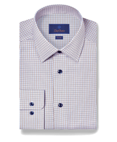 TBSP11802427 | Blue & Chocolate Textured Dobby Dress Shirt