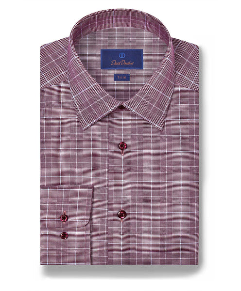 TBSP11874615 | Merlot Glen Check Dress Shirt