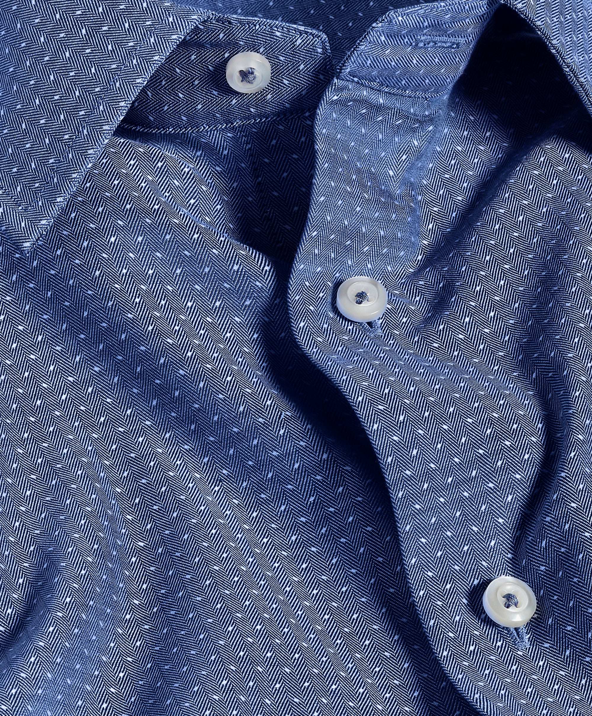 Navy Micro Dobby Dress Shirt
