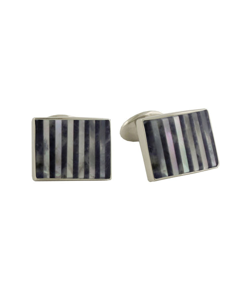 CL548902 | Sodalite and Mother of Pearl Striped Cufflinks