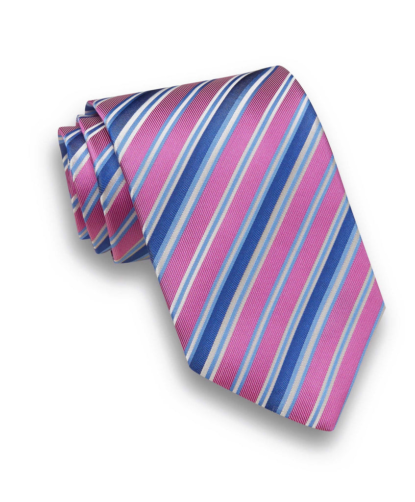 NTR06993650 | Pink & Blue Multi Stripe Tie