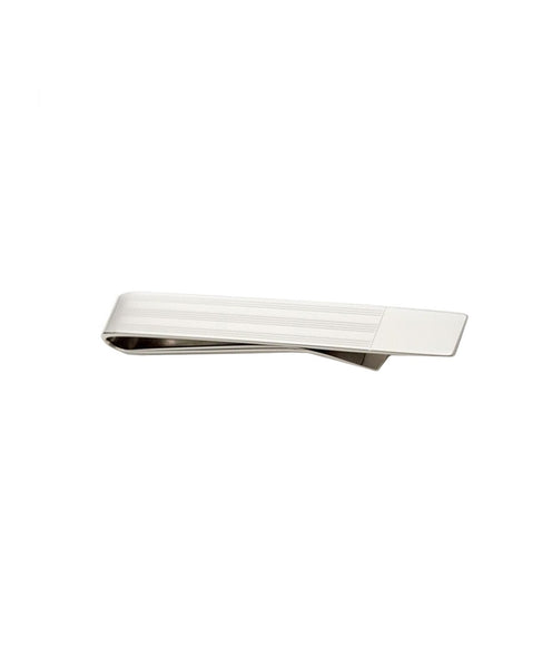 TB310202 | Multi Stripe Solid Tipped Silver Tie Bar