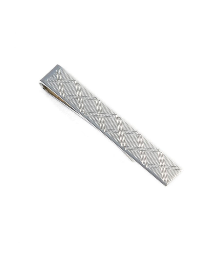 BURBERRY Check-engraved tie bar