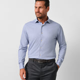 CMSK13829407 | Navy & White Check Knit Sport Shirt