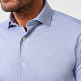 CMSK13829407 | Navy & White Check Knit Sport Shirt