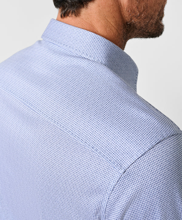 CMSK13829407 | Navy & White Check Knit Sport Shirt