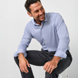 CMSK13829407 | Navy & White Check Knit Sport Shirt