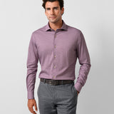 CMSK13829613 | Merlot & White Check Knit Sport Shirt