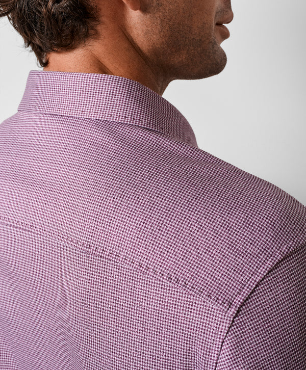 CMSK13829613 | Merlot & White Check Knit Sport Shirt