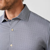 CMSK13829016 | Charcoal & White Check Knit Sport Shirt