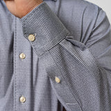 CMSK13829016 | Charcoal & White Check Knit Sport Shirt