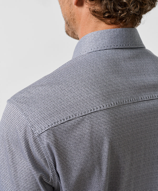 CMSK13829016 | Charcoal & White Check Knit Sport Shirt