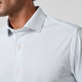 CMSK13214135 | White & Blue Neat Knit Sport Shirt