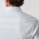 CMSK13214135 | White & Blue Neat Knit Sport Shirt