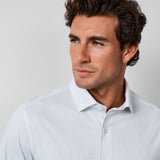 CMSK13214135 | White & Blue Neat Knit Sport Shirt
