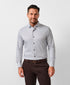 CMSK13609102 | White & Chocolate Geometric Knit Sport Shirt