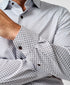 CMSK13609102 | White & Chocolate Geometric Knit Sport Shirt