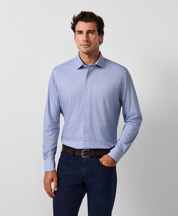 CMSK13610454 | Sky Geometric Knit Sport Shirt