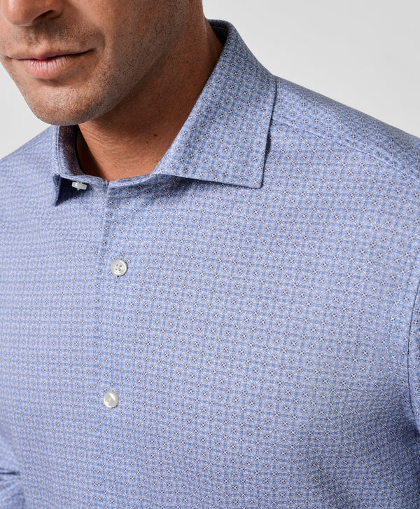 CMSK13610454 | Sky Geometric Knit Sport Shirt
