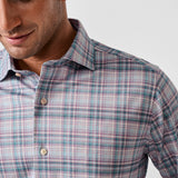 CMSK13830621 | Merlot & Blue Plaid Knit Sport Shirt