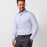 CMSK13213475 | Sky & White Neat Knit Sport Shirt