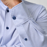 CMSK13213475 | Sky & White Neat Knit Sport Shirt
