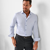 CMSK13213475 | Sky & White Neat Knit Sport Shirt