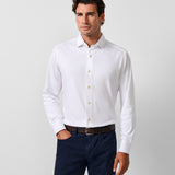 CMSK12150110 | White Cotton Knit Sport Shirt