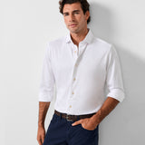 CMSK12150110 | White Cotton Knit Sport Shirt