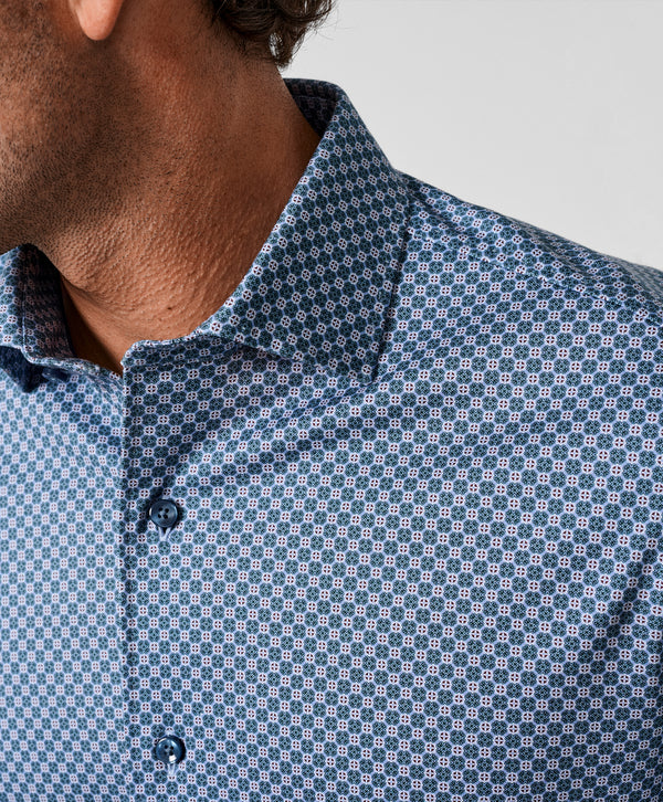 CMSK13611313 | Hunter & Multi Geometric Knit Sport Shirt