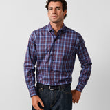 CMSW13825486 | Navy & Merlot Check Sport Shirt