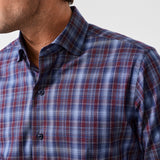 CMSW13825486 | Navy & Merlot Check Sport Shirt