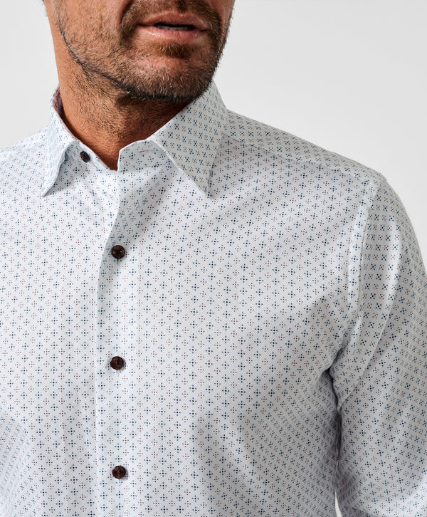 CHBD13210102 | White & Chocolate Neat Sport Shirt