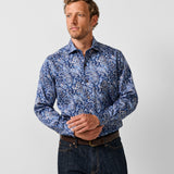 CMSW13500491 | Navy & Chocolate Paisley Sport Shirt