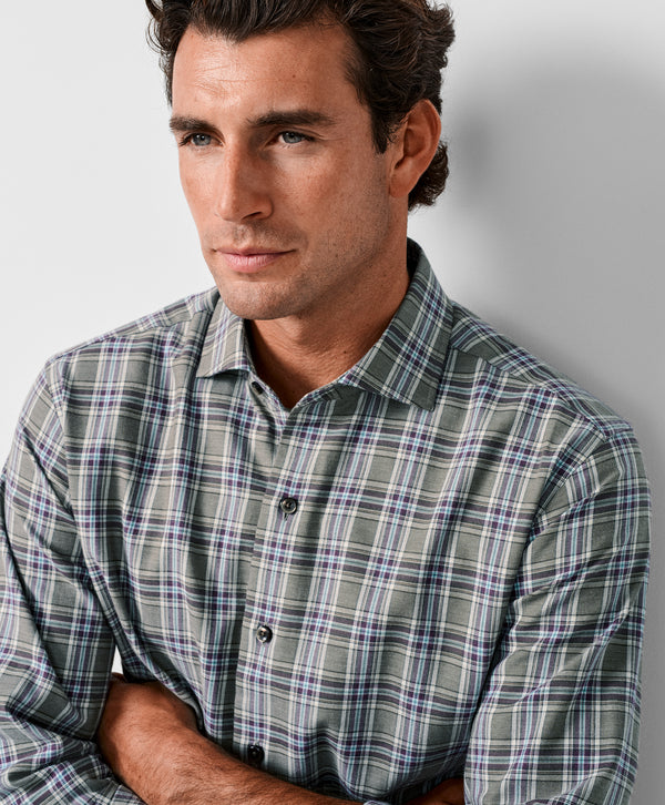CMSW13828316 | Olive & Multi Plaid Sport Shirt