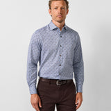 CMSW13400427 | Blue & Chocolate Floral Sport Shirt
