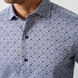 CMSW13400427 | Blue & Chocolate Floral Sport Shirt