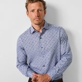 CMSW13400427 | Blue & Chocolate Floral Sport Shirt
